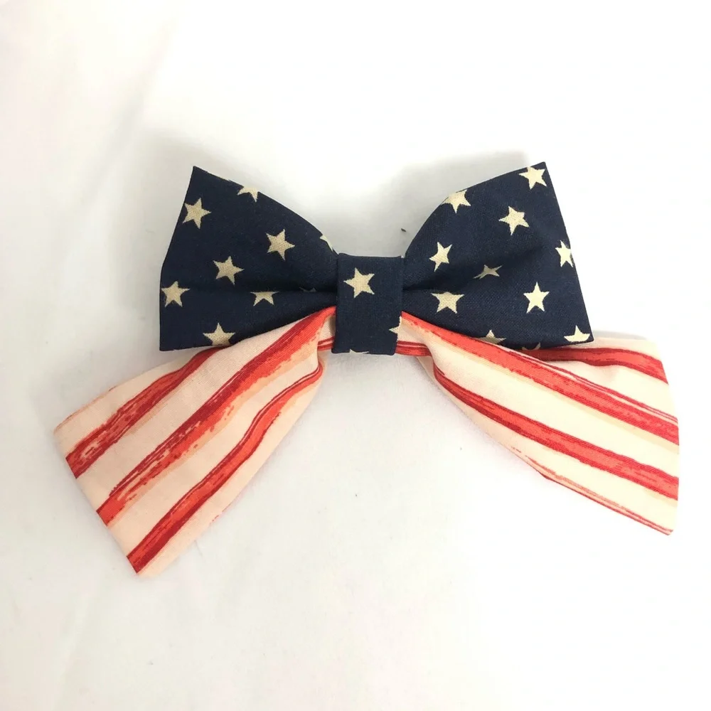 Handmade forth of July Sailor hair bows